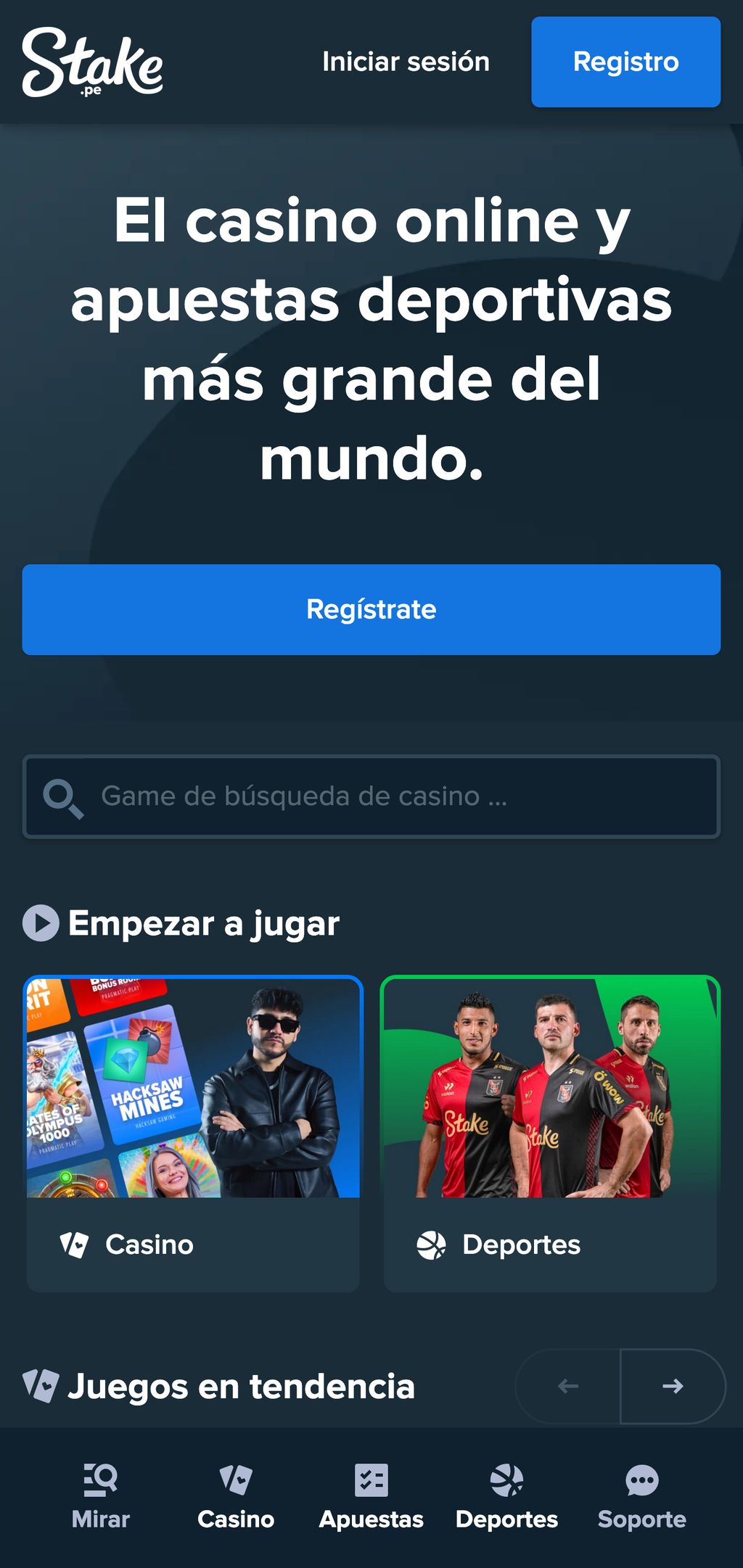 Sitio web oficial de Stake Perú